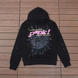 Sp5der Streetwear Inspired Pink Spider Hoodie Black